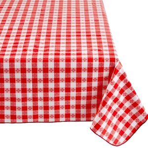 Rectangular Checkered Tablecloth 90x52 Inch PVC Cotton Lining